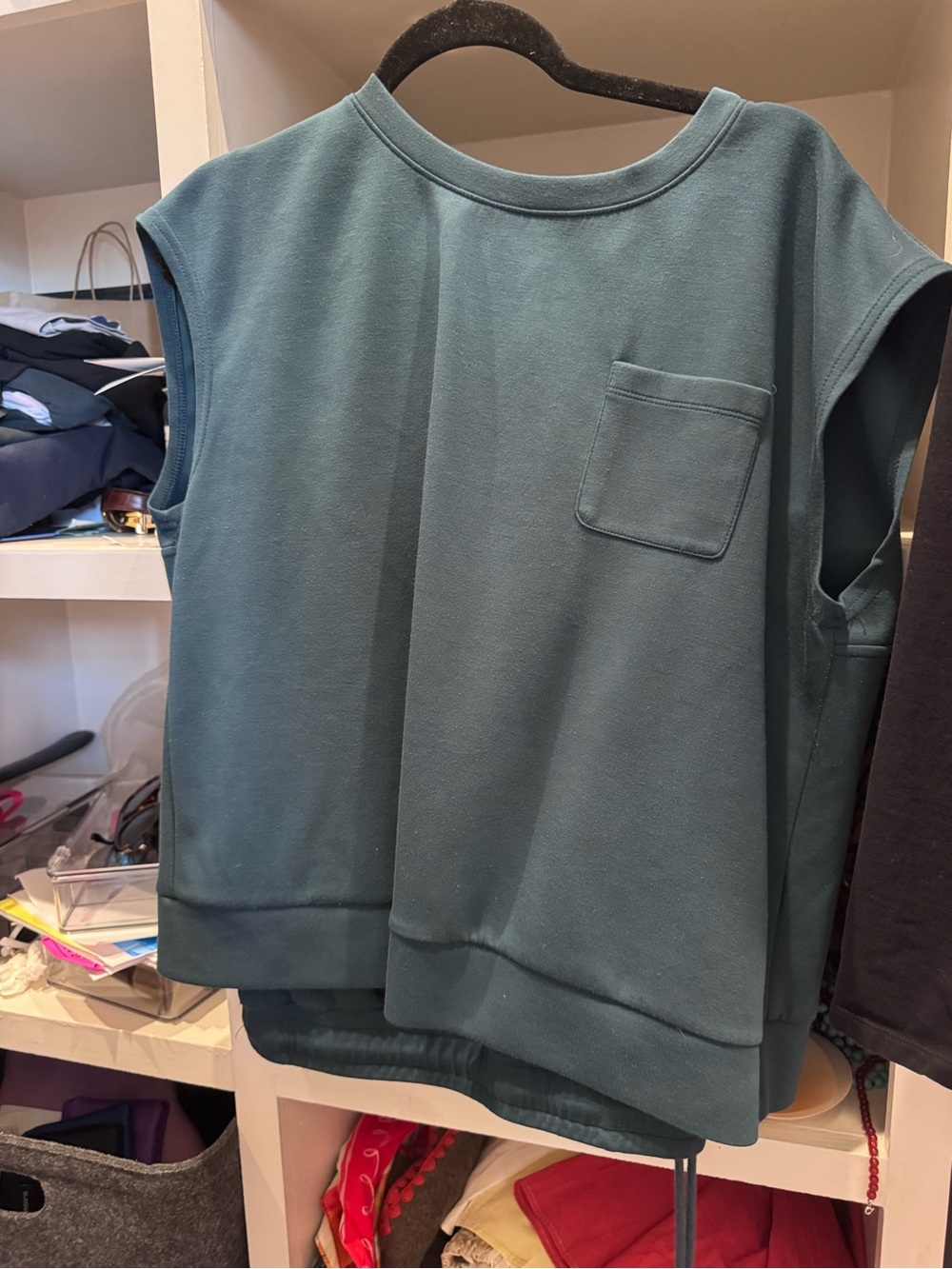 Sleeveless Pullover Top in Deep Teal with pants (set)